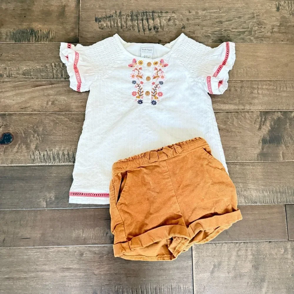 Haute Hippie Outfit Girls Set Kids 5T Shirt Shorts Top Summer Fall Photos